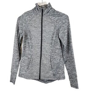 Avia Womens Gray‎ Marled Full Zip Track Running Athletic Jacket Size XS